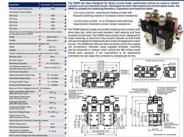 Replace Albright SW84 12V 24V 36V 48V 100A SPDT Single Pole Double Throw  Contactor 12 24 36 48 Volt 100 Amp Solenoid Relay