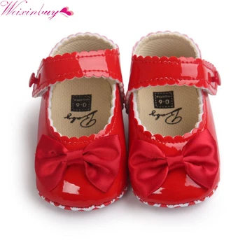 

Baby Shoes Newborns Butterfly-knot PU Leather Shoes Infants Crib Soft Shoes Sneakers First Walker for 0-18M