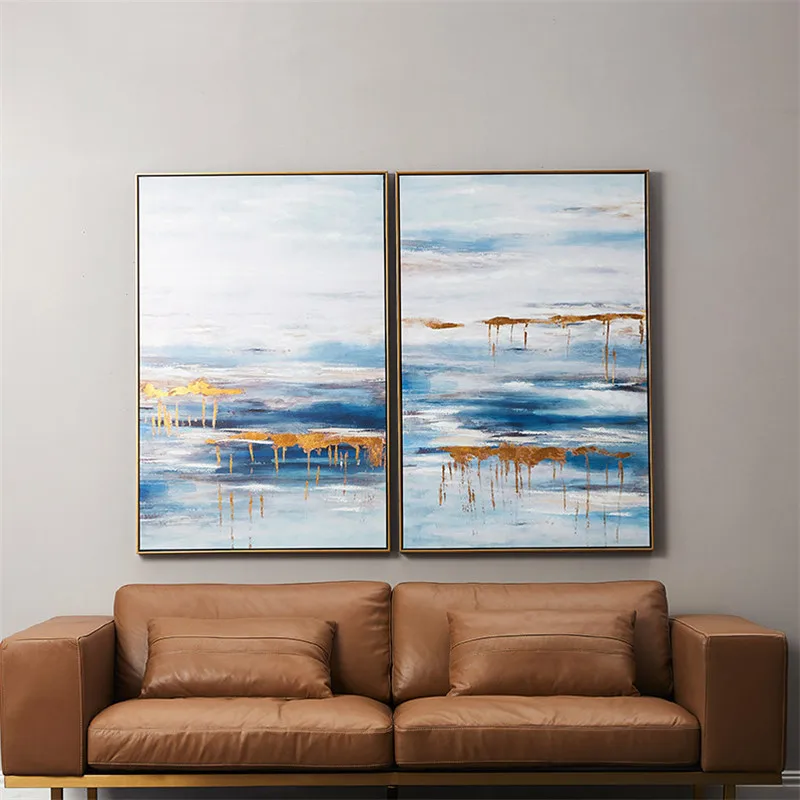 

Excellent Artist Golden Oil Painting 100% Handpainted Abstract modern on Canvas Luxury Gold Foil Abstract canvas Painting art