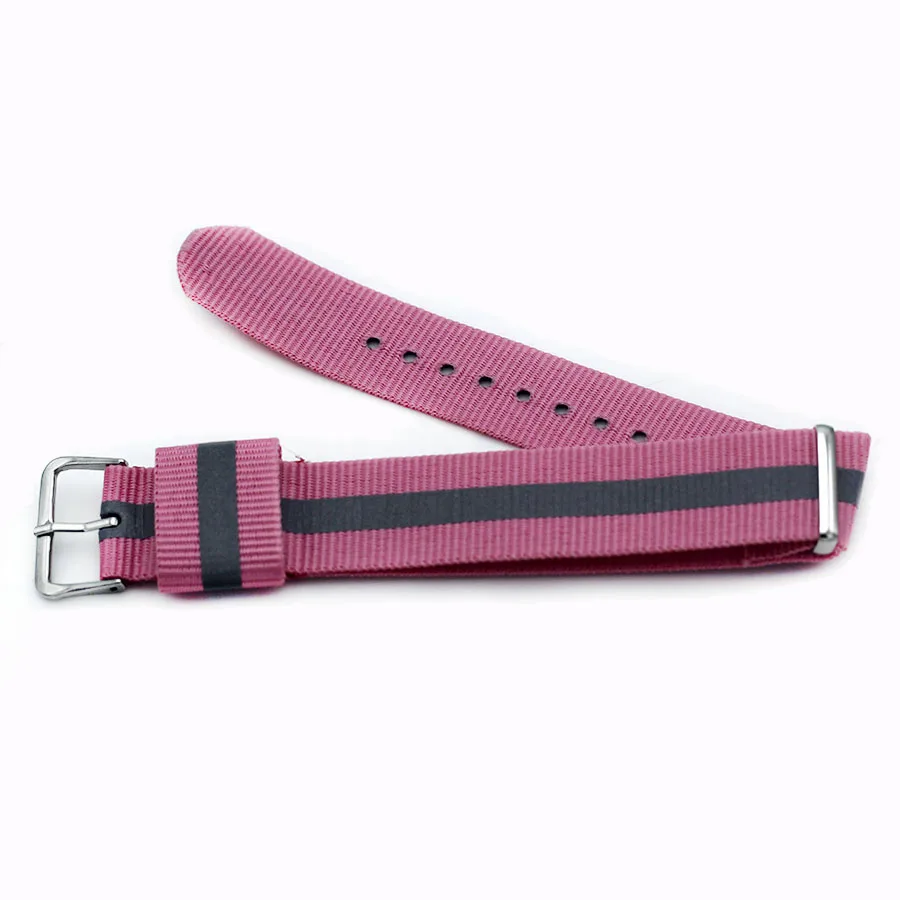 

Shsby women's Watchbands canvas watch strap Woven bracelet fluorescence Nylon strap stainless steel buckle belt buckle, 20mm