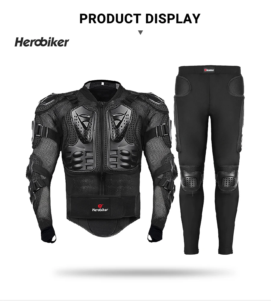 HEROBIKER мотоциклетная куртка мужская полное тело мотоциклетная Броня мотокросса гоночная Мото куртка для езды на мотоцикле защита размер S-5XL