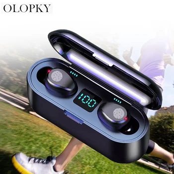 

TWS Wireless Earphone Bluetooth 5.0 F9 Wireless Bluetooth Headphone LED Display With 2000mAh Power Bank Headset With Microphone