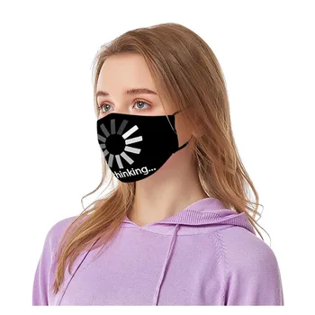 

5pcs Fashion Unisex Washable Reusable Face Mask Anti-Dust Breathable Mouth Mask Face Cover Black Printed Mask Masque En Tissu