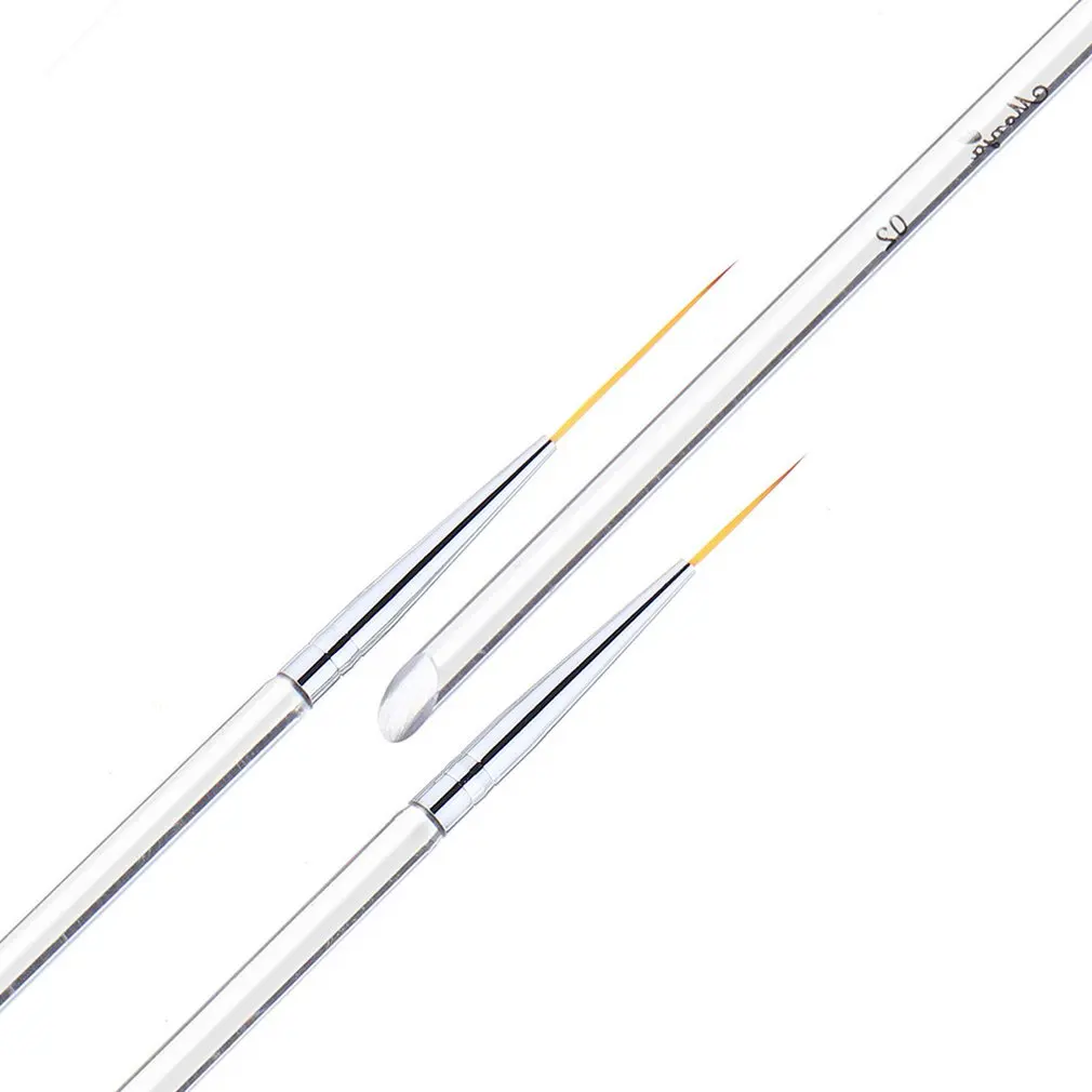 Nail Art Pen Pull Pen Paint Pen Nail Brush Transparent Rod Three Pull Pen Set Beautiful Women