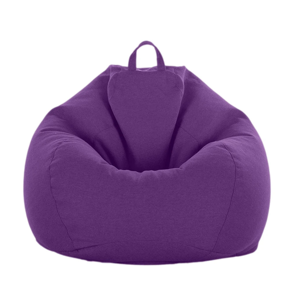 Purple Ленивые чехлы для диванов, стулья без наполнителя, льняная ткань, шезлонг, Кресло-мешок, пуф, пуховый диван, татами, чехол для гостиной - Цвет: Purple