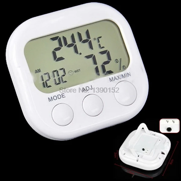 by dhl or ems 200pcs Indoor Digital LCD Thermometer Hygrometer Clock KS