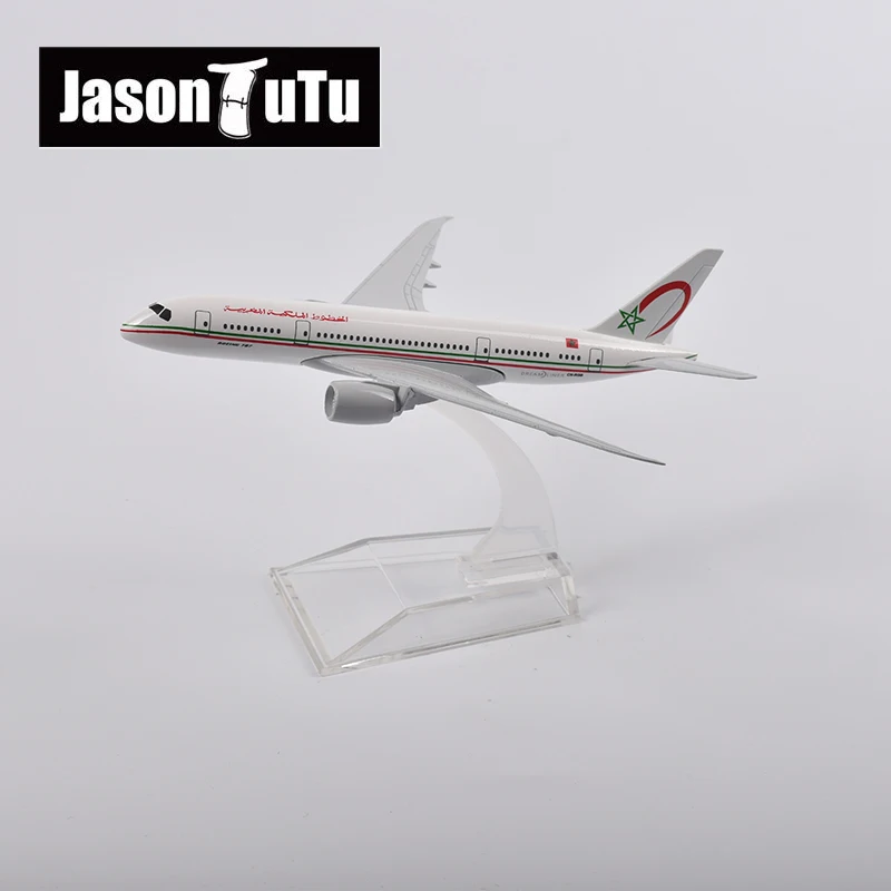 JASON TUTU 16cm Royal Air Maroc Boeing 787 Airplane Model Plane Model Aircraft Diecast Metal 1/400 Scale Planes Dropshipping 47cm airplane model toys 787 b787 dreamliner aircraft model with light and wheels landing gears 1 130 scale diecast resin plane