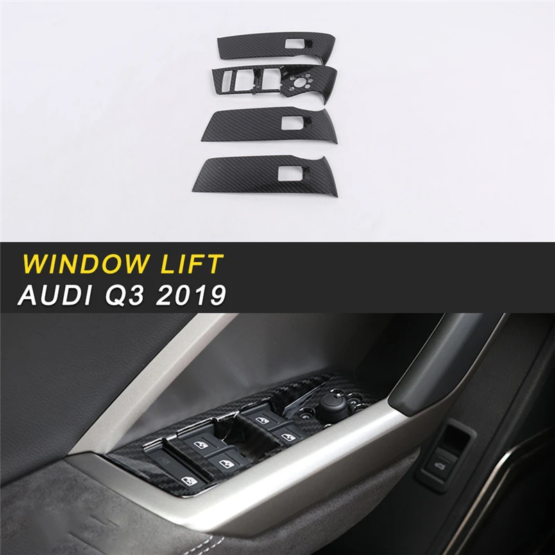 

Car Styling Door Gate Window Control Lift Panel Cover Trim Frame Sticker Interior Accessories for Audi Q3 F3 2019