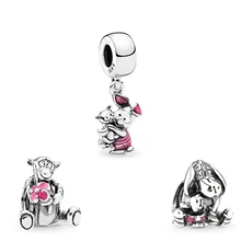 Новинка, бусины из стерлингового серебра 925, Tigger Eeyore, Piglet, Винни Пух, болтаются, шарм, подходят для Pandora, браслеты для женщин, сделай сам, ювелирные изделия