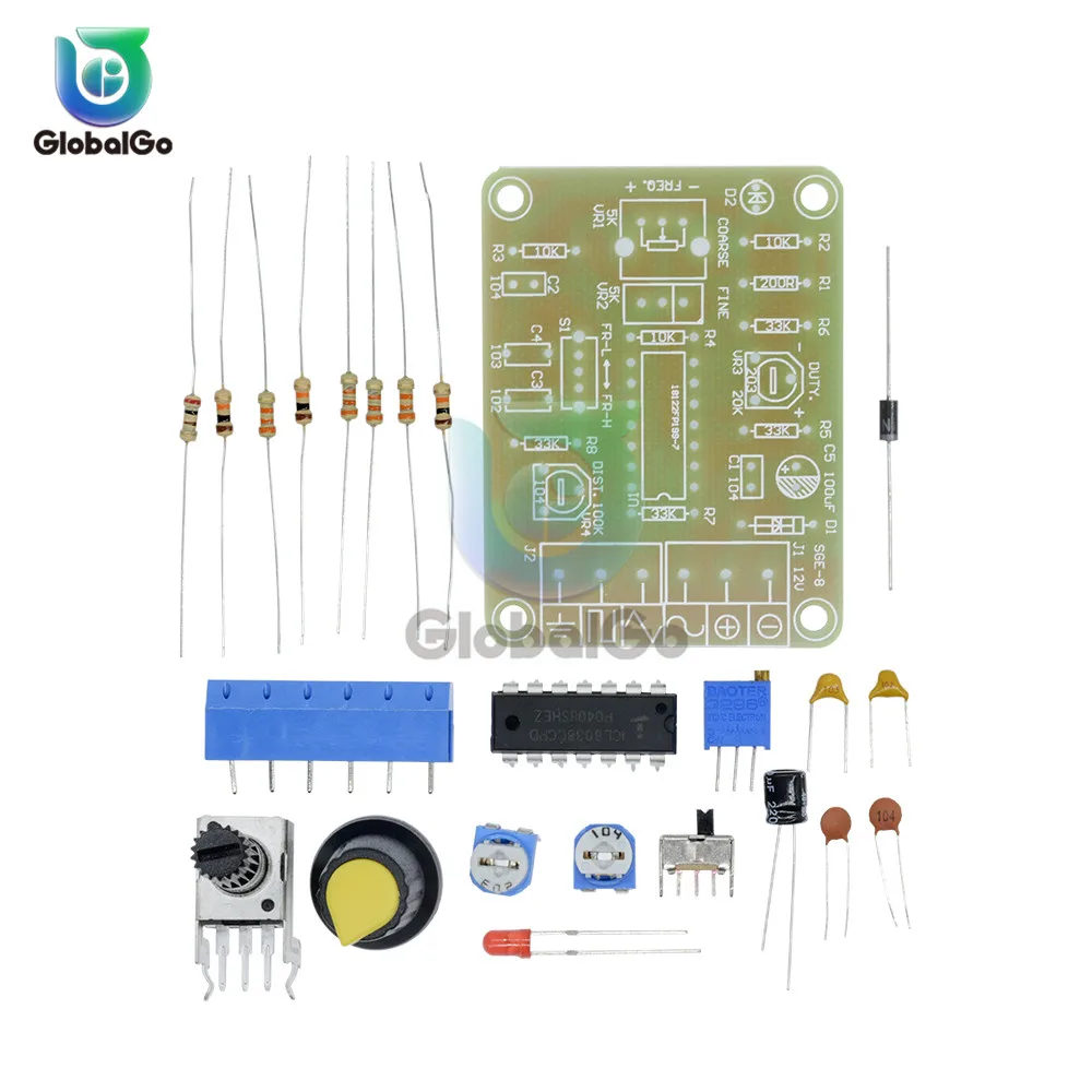 1 компл. ICL8038 Генератор функциональных сигналов Модуль генератора сигналов монолитной функции Треугольный генератор частоты Конденсатор Индуктор Волна синусоидального треугольника