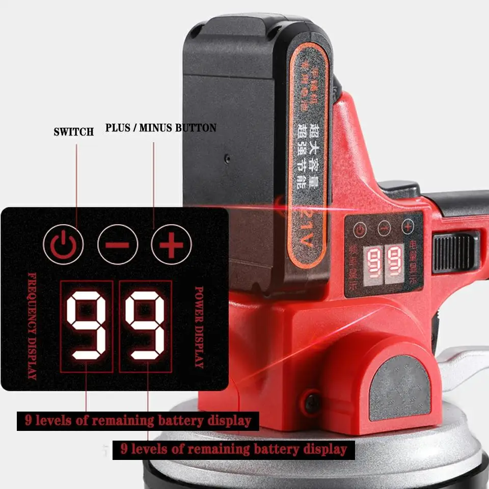 

21v Tile Vibration Machine Digital Display High Frequency Ceramic Tiles Tools Construction Tool Tile Leveling System