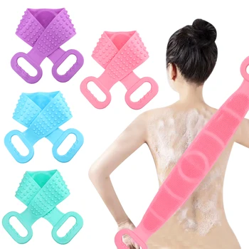 

Silicone Body Skin Towel Brush Body Massage Shower Exfoliating Back Strap Body Scrubber Rubbing Back Mud Peeling