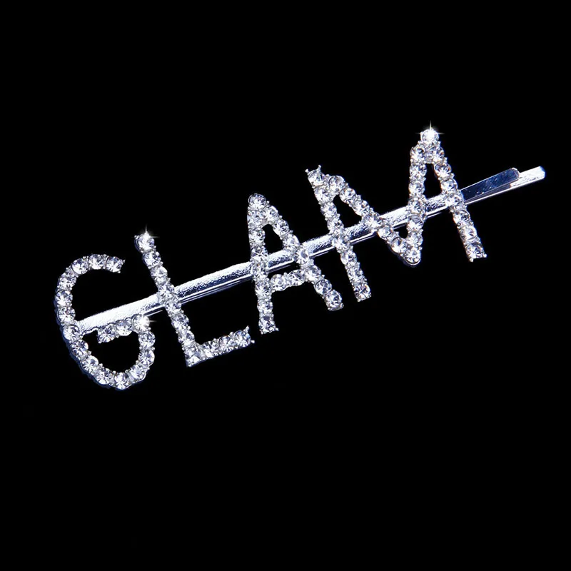 Stonefans модные буквенные заколки со стразами для женщин, заколки для волос, заколки для волос, вечерние аксессуары - Окраска металла: GLAM