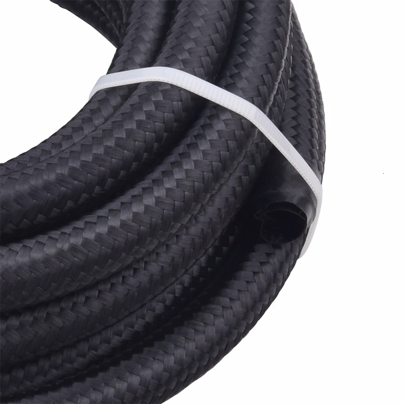 20Ft 8AN AN8 нейлон и нержавеющая сталь Braide топливный шланг линия+ 10 шт. AN8 переходник для фитинга Масляный шланг комплект черный с зажимами