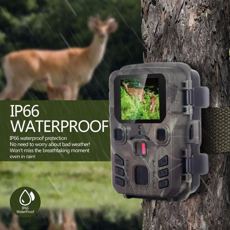 

Waterproof Trail Camera with PIR Sensor 0.45s Fast Trigger Video Wildlife Scouting IR Night 12MP Hunting Camera 1080P