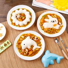 4 шт./компл. форма для рисовых шариков с персонажами из мультфильмов для детей, аксессуары, бэнто инструмент кролик Дельфин Суши производитель комплектов Onigiri удар пресс-форм