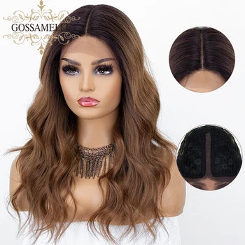 

Gossamelle Ombre Brown Synthetic Lace Front Wig Short Wavy Bob Wigs For Women Cosplay Wigs High Temperature Fiber