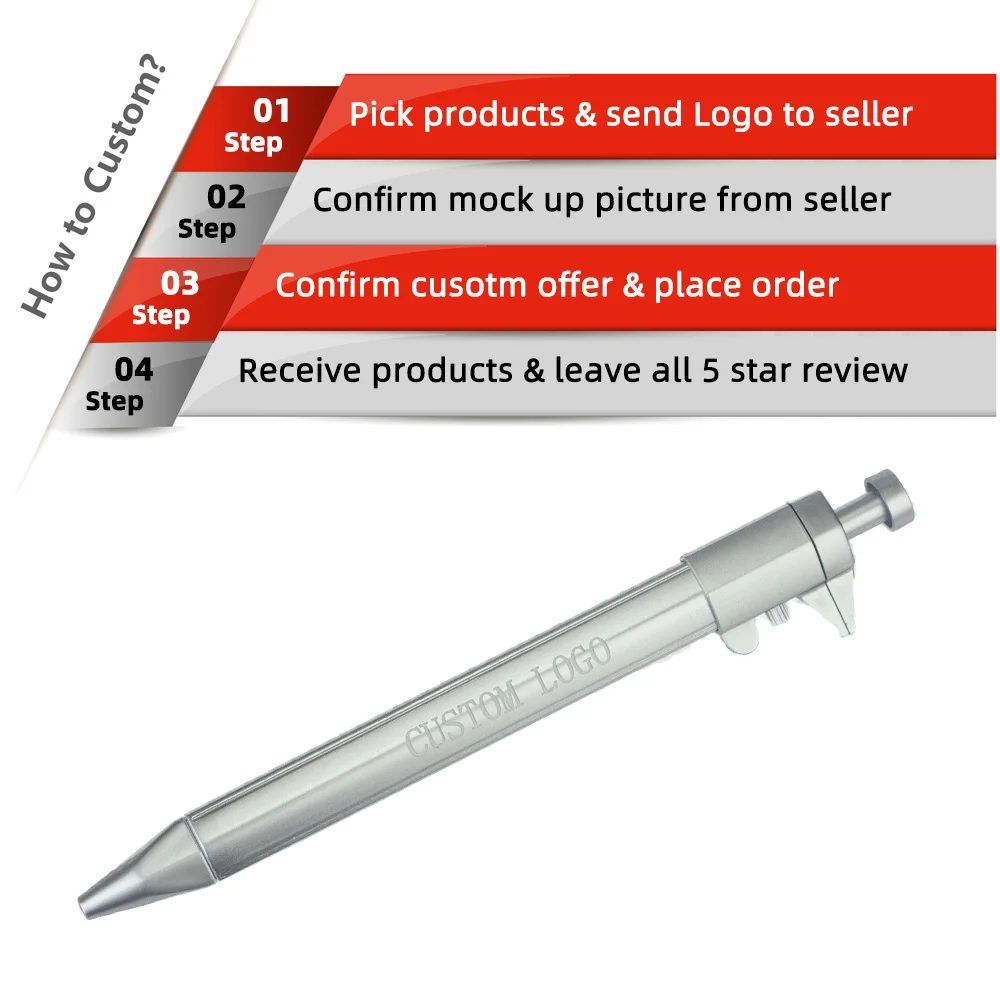 2 in 1 Caliper Ball Pen Sliding Gauge Ball Pointpen Silver Color Gift Pen Promotion Vernier Personalized Giveway