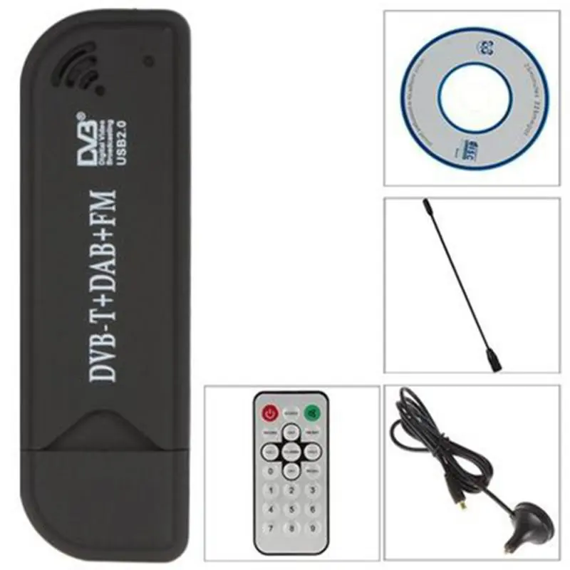 Высокое качество цифровой USB ТВ FM+ DAB DVB-T RTL2832U+ FC0012 Поддержка SDR тюнер приемник Лидер продаж