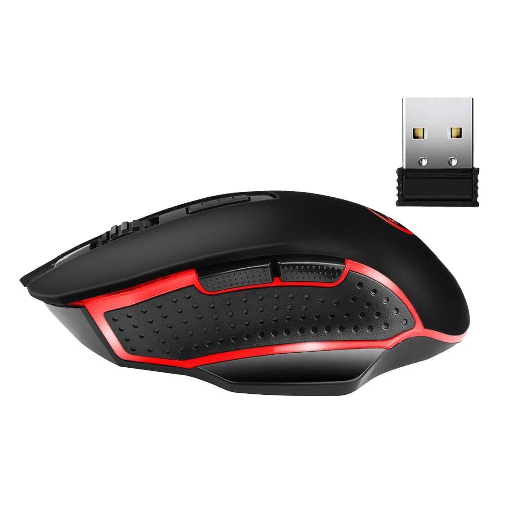 2400DPI 2.4GHz Wireless Silent Click Rechargeable Optical Mouse for PC Gaming Laptops Game Wireless Mice with USB Receiver Mause