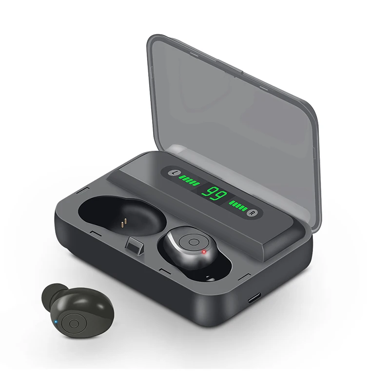 

TWS5.0 Noise Cancelling Headset Wireless Bluetooth Earphone 2000mAh Led Display Magnetic Charging For iphone Xiaomi Phone Holder