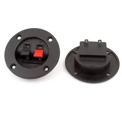 

2pcs Round Shape Red Black 2 Position 2 Pin Spring Clip Audio Speaker Terminals