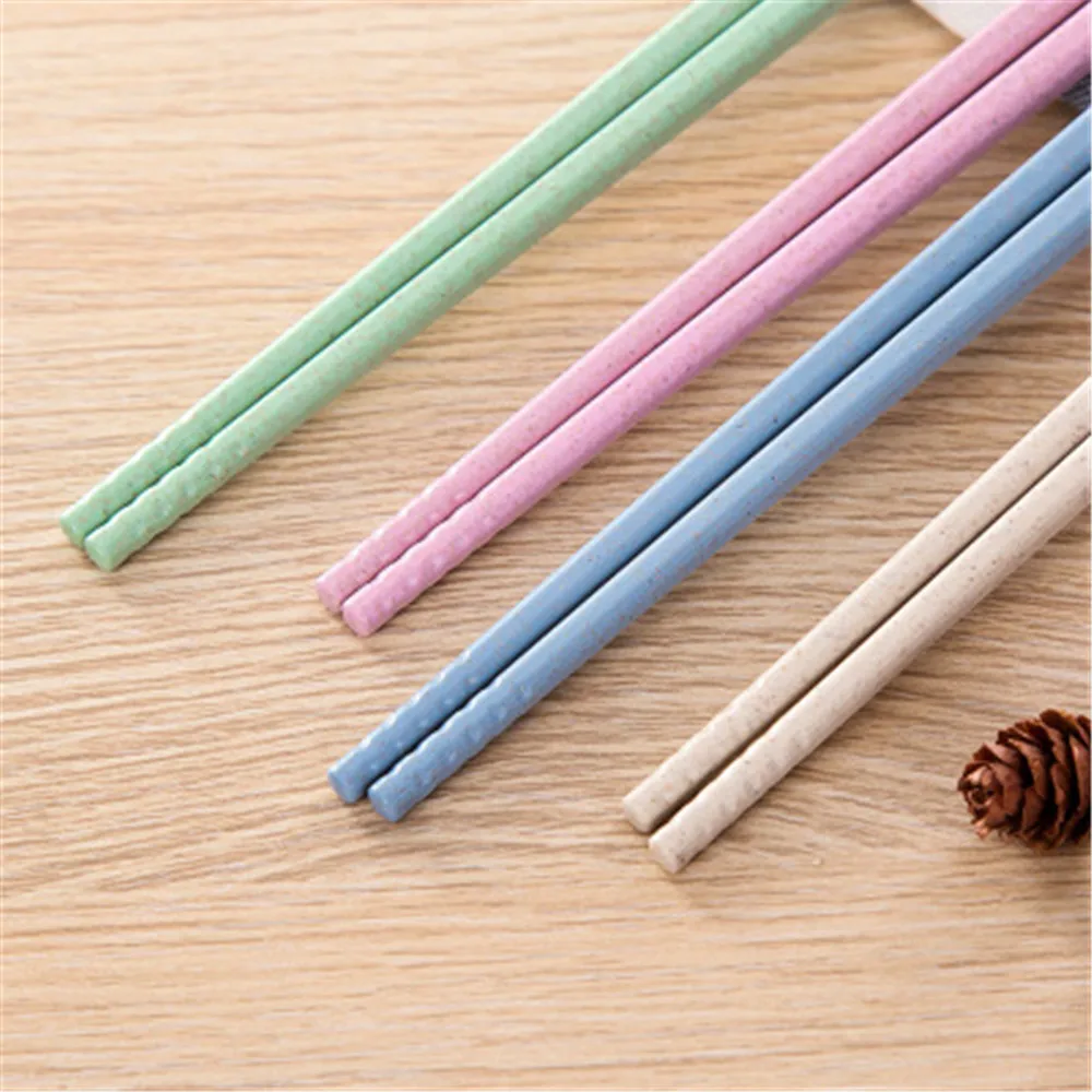 1 Pair Wheat Straw Chopsticks Portable Japanese Tableware Hotel Restaurant Chopsticks Non-Slip Chinese Chopsticks Kitchen Tool