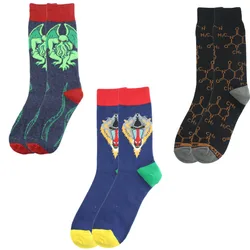 Casual Color 3D Printed Men Funny Socks Winter Warm Thick Long Skate Hip hop Cool Socks Happy Socks Male socken Running Socks