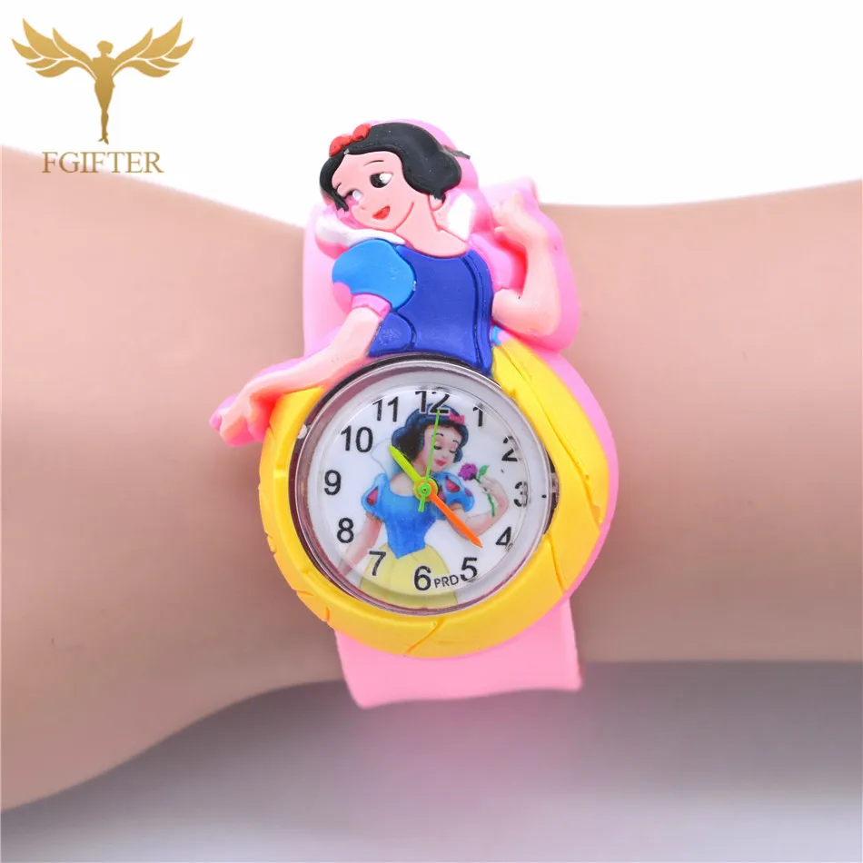 Hot Girls Princess Watches Pink Rubber Cinderella Watch for Kids Girl Plastic Quartz Wristwatch Children's Gift