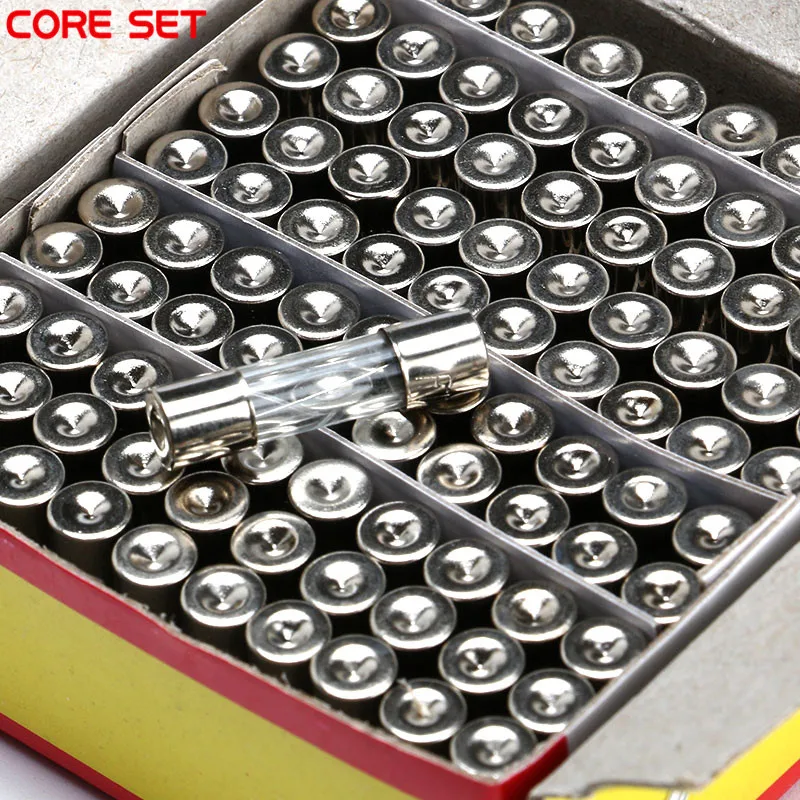 Glass Tube Fuses 100PCS Fast Blow Insurance Tube 5*20MM GLASS Quick Blow FUSE 250V 0.5A-20A