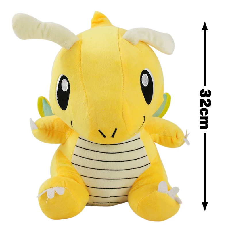 22-93 см аниме Ampharos Cyndaquil Aurorus Cubchoo Spinda Gible Seviper Dragonite Плюшевые игрушки Мягкая кукла рождественские подарки - Цвет: 32cm Dragonite