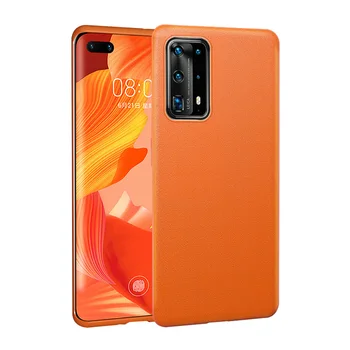 

Original Cowhide Leather Mobile Phone Case For Huawei P40 P40 Pro 360 Full Protective Cover For Hawei P40Pro Luxury Business