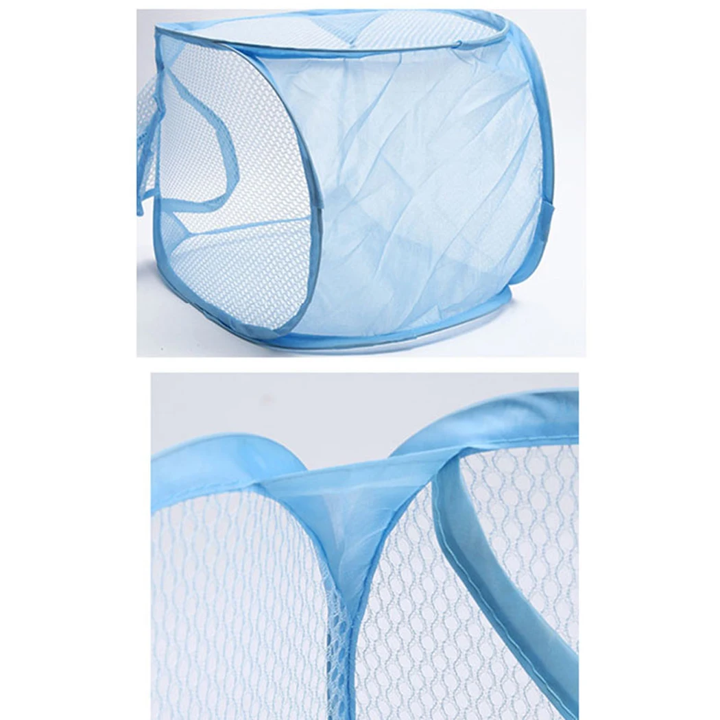 1PC Mesh Laundry Hamper Foldable Breathable Clothes Bin Towels Bags Toys Basket Household Versatile Sundries Storage Organizer