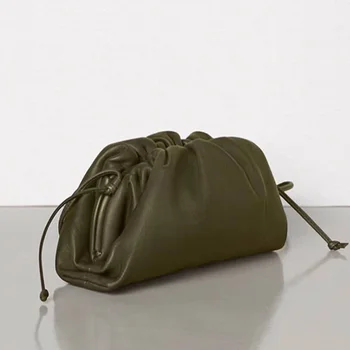 

Pleats Shoulder Cross Bag Dumpling Frame Type Soft Faux Leather Handbag Multifunctional Large Capacity Waterproof Bags