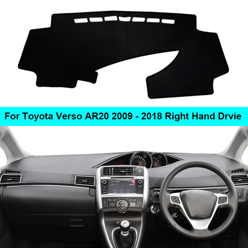 2 Layer Car Dashboard Cover Carpet For Toyota Verso AR20 2009-2018 LHD RHD Dash Mat Cushion Anti-sun