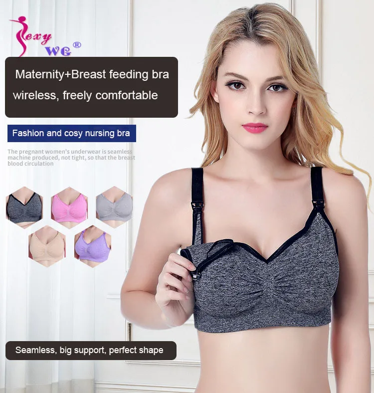 SEXYWG Бюстгальтер для кормления беременных мам нижнее белье открытая чашка ткань беспроводной хлопок беременность спереди закрытие
