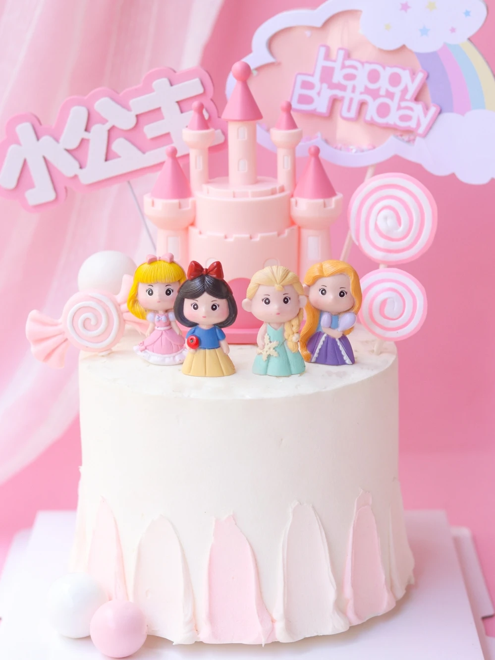 王女ケーキ装飾ミニ白雪姫パーティー用品誕生日ケーキトッパーベビーシャワーの女の子ピンク城ベーキングアクセサリー Cake Decorating Supplies Aliexpress