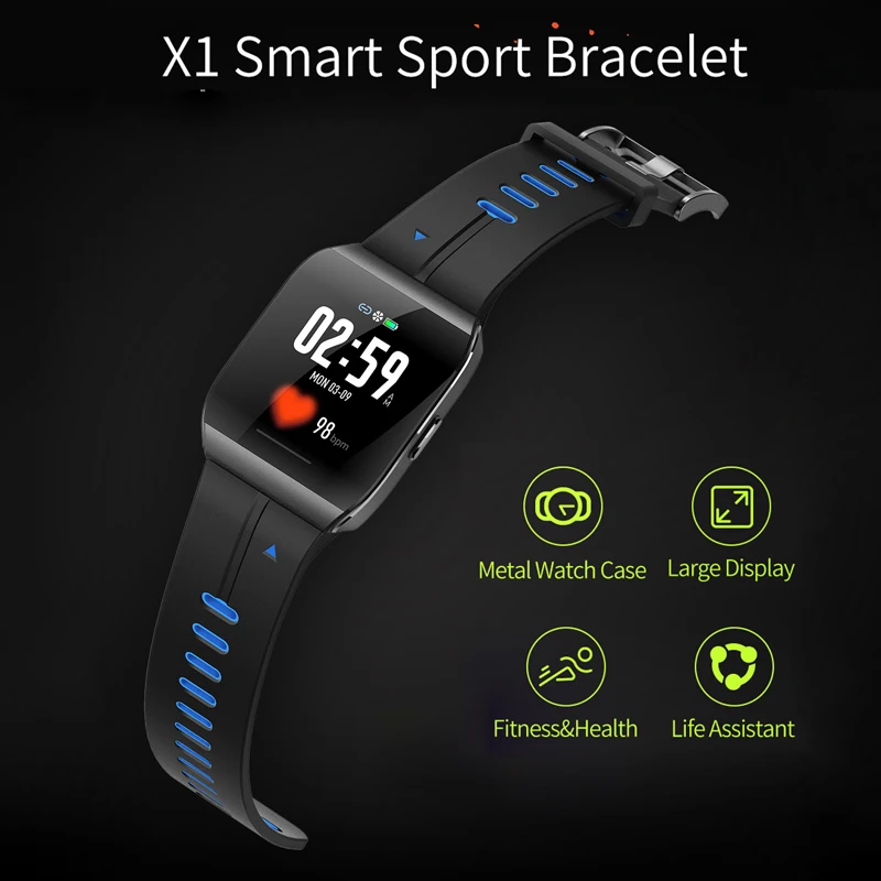 X1 Smart Watch Men IP68 Waterproof Sport Bracelet Heart Rate Monitor Fitness Band Tracker Weather Smart band VS fitbits