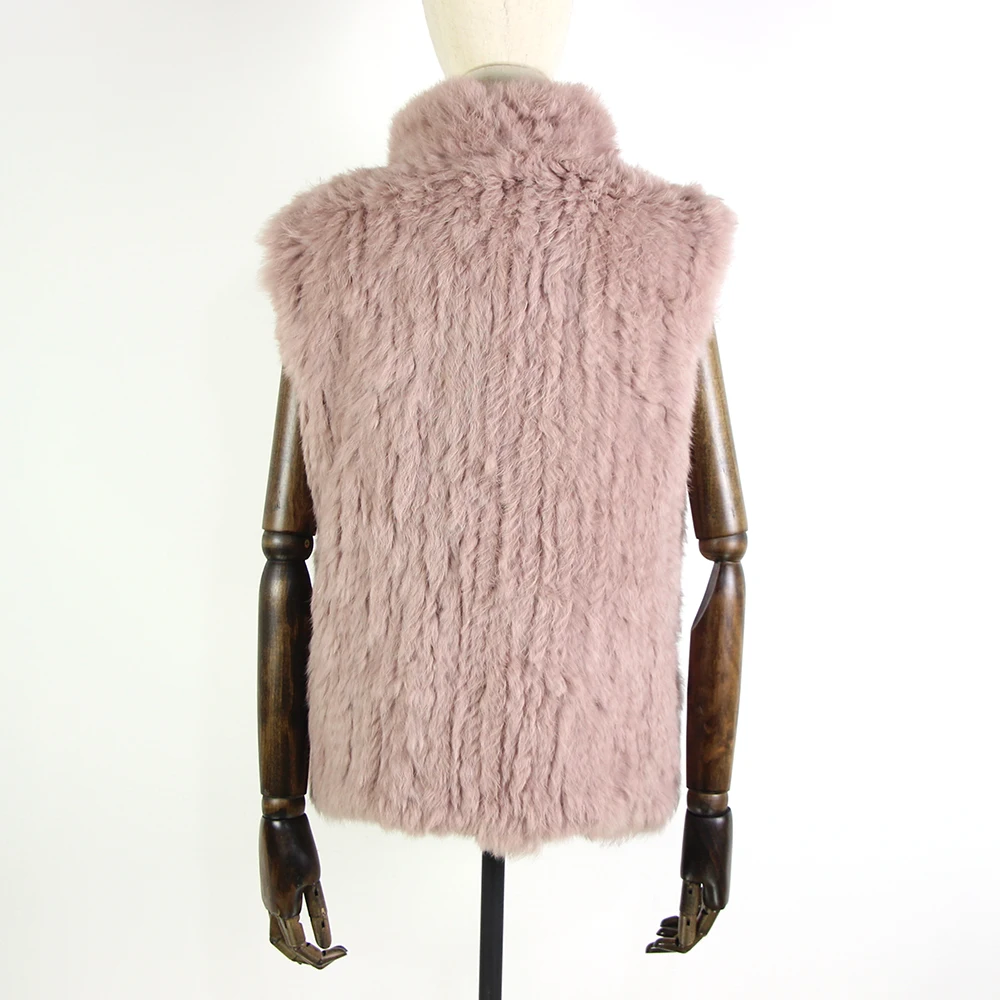 17 colors woman girl real rabbit fur vest jacket spring winter warm genuine rabbit fur knit coat vest black beige