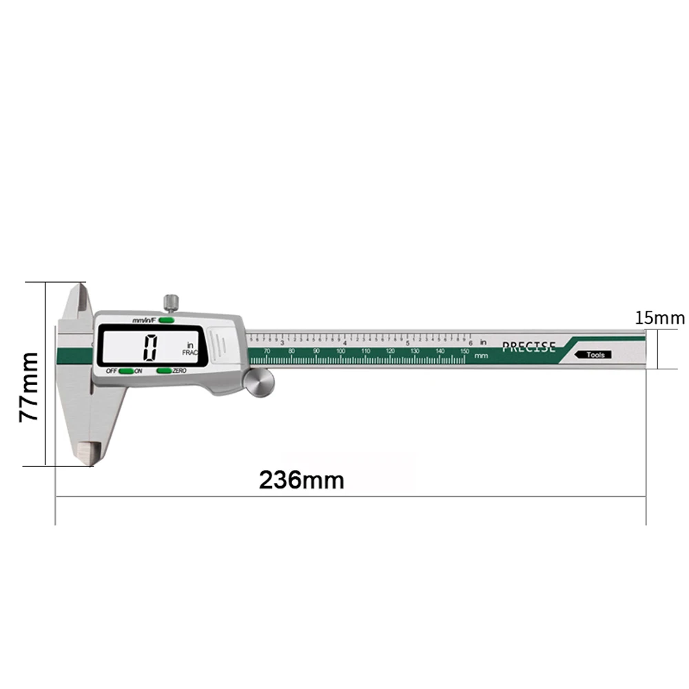 0-150 мм 0,01 мм нержавеющая сталь Высокая точность электронный ЖК-дисплей цифровой дисплей направляющий суппорт Линейка диапазон измерения 150 мм