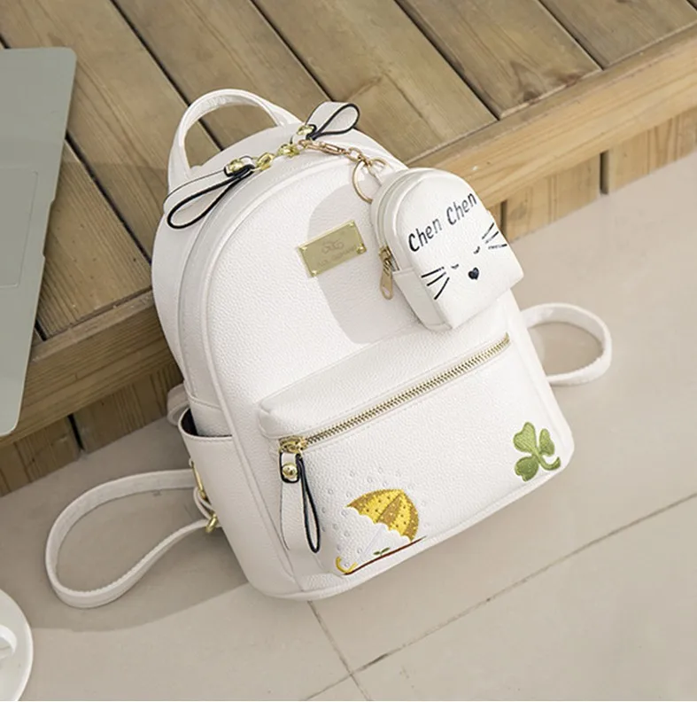 

Backpack Women's Simple Fashion 2019 New Style Fashion Large-Volume Korean-style Embroidered Schoolbag Backpack
