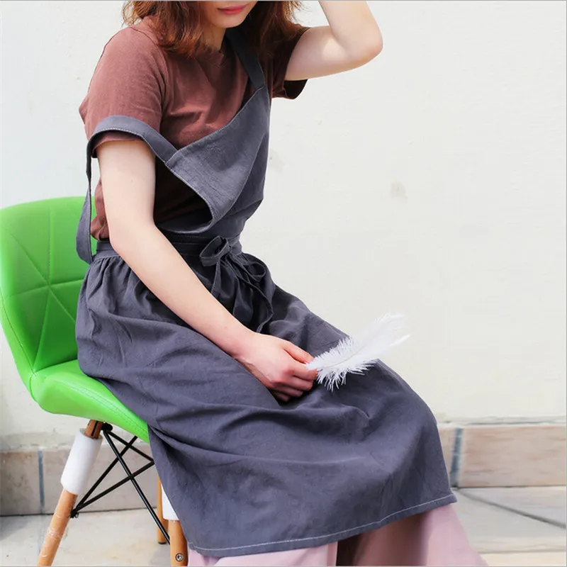 Useful Skirt Apron Brief Nordic Skirt Cotton Linen Apron Coffee Shops And Flower Shops Work Cleaning Aprons For Woman Washing