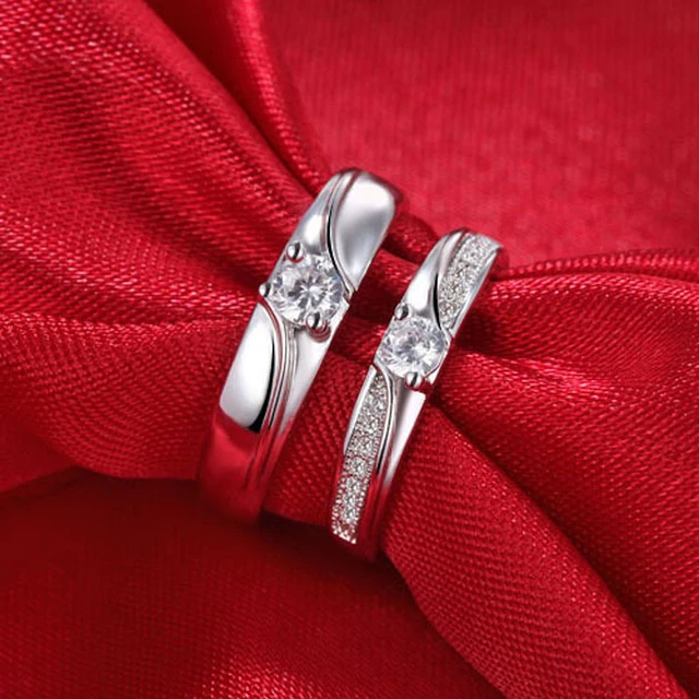 Buy UC Jewellery Platinum Plated Couple Ring CZ Diamonds For Lovers (2 Pcs)  Online at Low Prices in India - Paytmmall.com