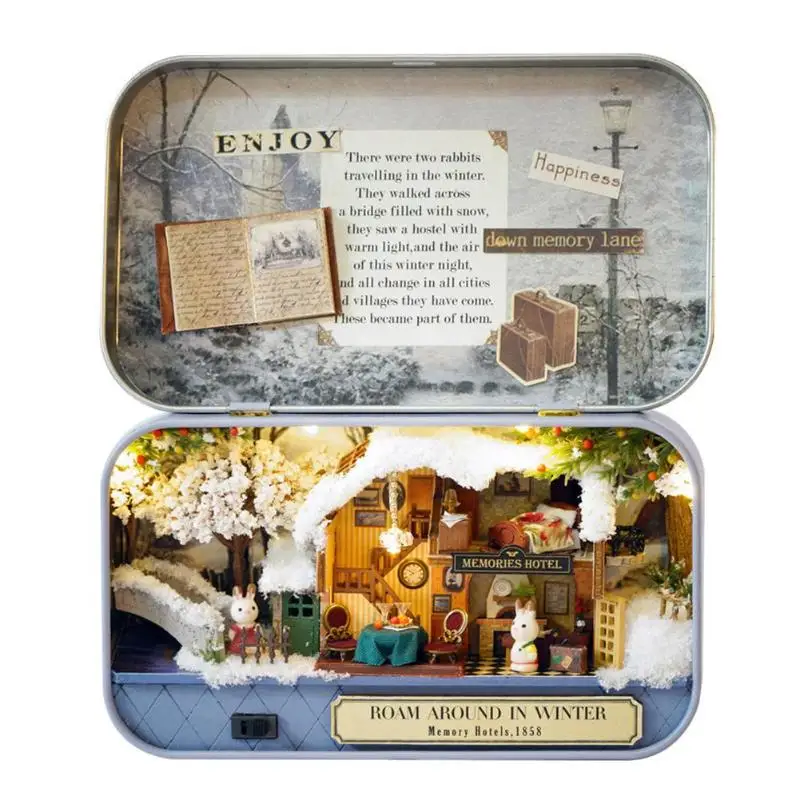 4006 Коробка театральная ностальгическая тема DIY миниатюрная сцена модель деревянная головоломка игрушка ручной работы собранная модель игрушки дом сельская мебель - Цвет: 4006