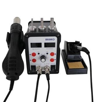 

8586 Soldering Station 2 in 1 BGA Rework SMDSolder Station Hot Air Gun Eletric Soldering Iron Kit 220V 580W
