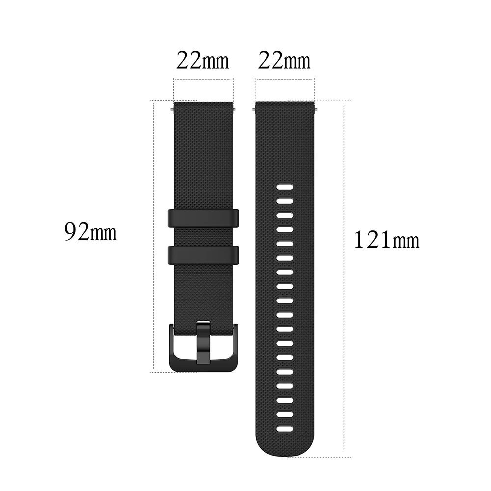 Ремешок силиконовый для Samsung Galaxy Watch 42 мм/Garmin Vivoactive 3/Vivoactive 4 4S/Forerunner 645 18 20 22