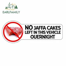 EARLFAMILY 13cm x 7.2cm for No Jaffa Cakes Left In This Sign Fine Decal Funny Car Stickers Bumper Trunk Truck Graphics Vinyl
