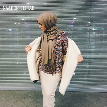 

1 pcs Women solid cashmere scarves with tassel lady spring autumn thin long scarf high quality female shawl hot sale men scarf