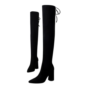 

Black Boots Thigh High Boots Sexy Boots Fashion Winter Shoes Women Les Bottes Pour Femme 2020 Botas Invierno Mujer Zapatos G0251