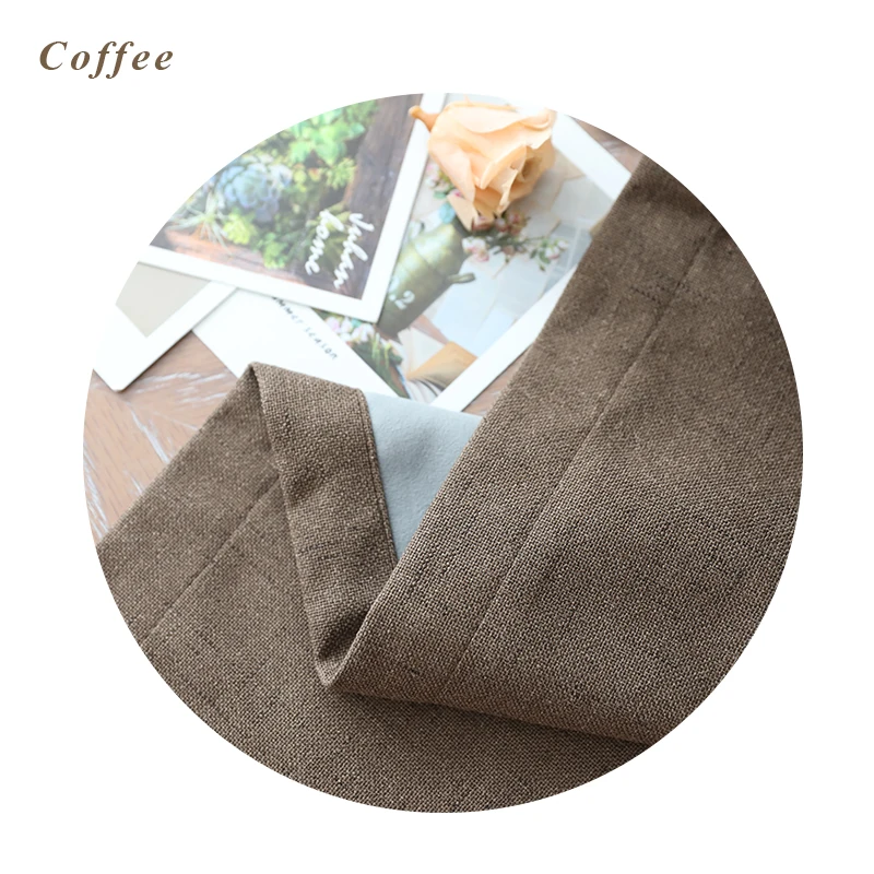 Coffee Innermor плотные затемненные занавески для гостиной с высоким уровнем затенения, занавески из искусственного льна для спальни и кухни, на окно, на заказ - Цвет: Coffee